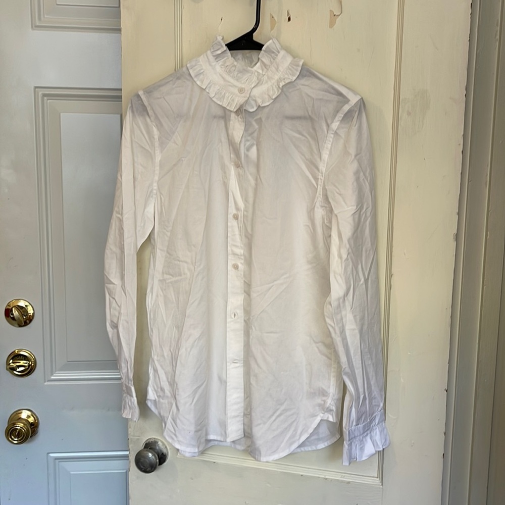 J Crew Shirt Ruffled Collar and Sleeves - Size 4